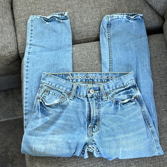 American Eagle Straight Leg Men’s Jeans Light denim Wash 28 Waist - Picture 2 of 5